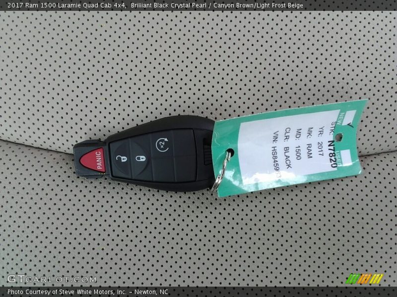Brilliant Black Crystal Pearl / Canyon Brown/Light Frost Beige 2017 Ram 1500 Laramie Quad Cab 4x4