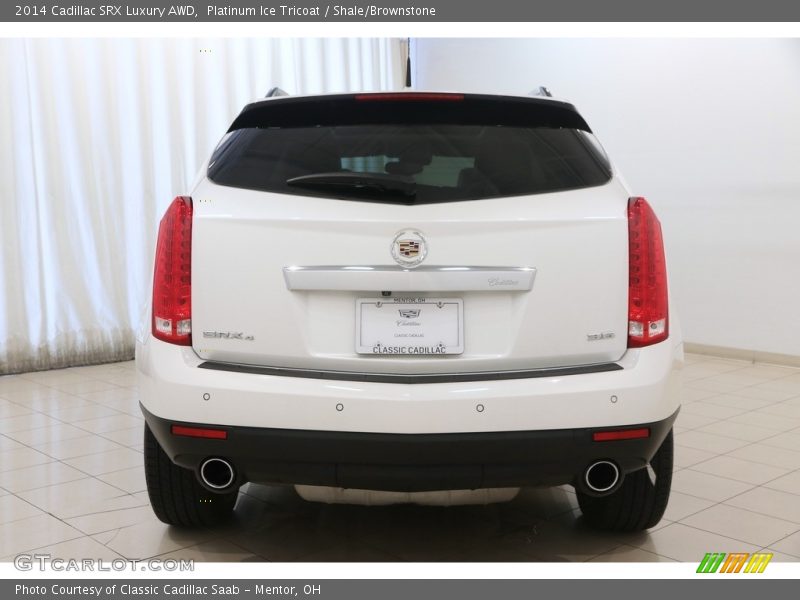 Platinum Ice Tricoat / Shale/Brownstone 2014 Cadillac SRX Luxury AWD