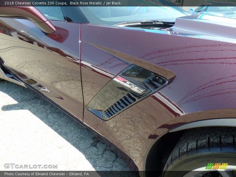 Black Rose Metallic / Jet Black 2018 Chevrolet Corvette Z06 Coupe