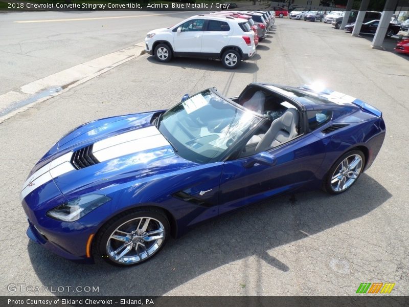 Admiral Blue Metallic / Gray 2018 Chevrolet Corvette Stingray Convertible