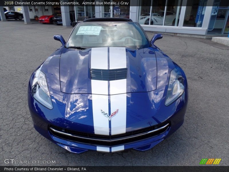 Admiral Blue Metallic / Gray 2018 Chevrolet Corvette Stingray Convertible