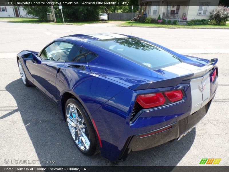 Admiral Blue Metallic / Gray 2018 Chevrolet Corvette Stingray Convertible
