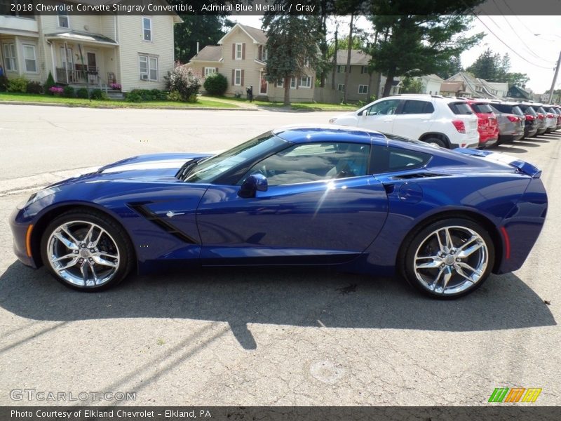 Admiral Blue Metallic / Gray 2018 Chevrolet Corvette Stingray Convertible