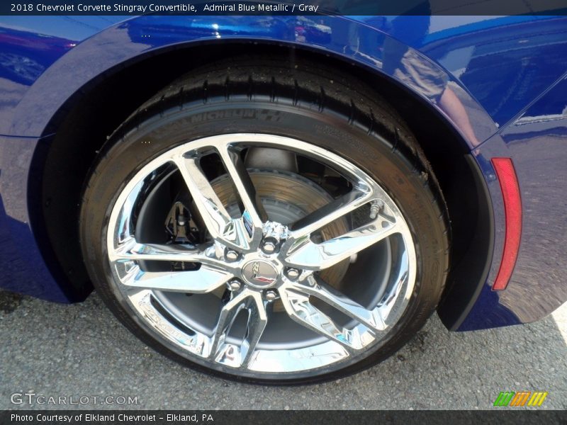 Admiral Blue Metallic / Gray 2018 Chevrolet Corvette Stingray Convertible