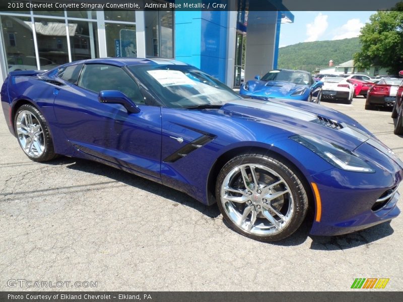 Admiral Blue Metallic / Gray 2018 Chevrolet Corvette Stingray Convertible