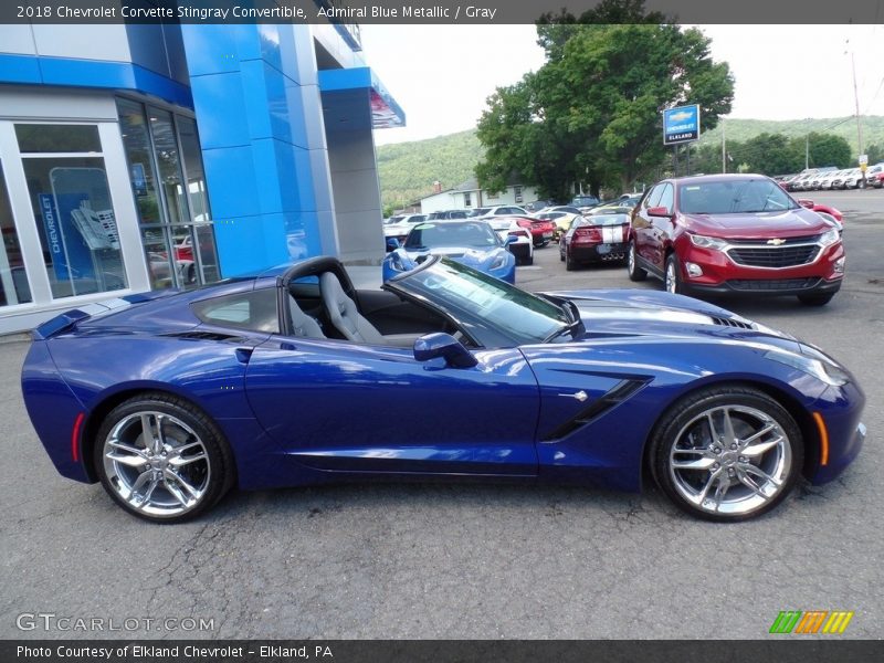 Admiral Blue Metallic / Gray 2018 Chevrolet Corvette Stingray Convertible