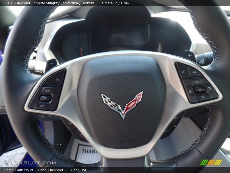 Admiral Blue Metallic / Gray 2018 Chevrolet Corvette Stingray Convertible