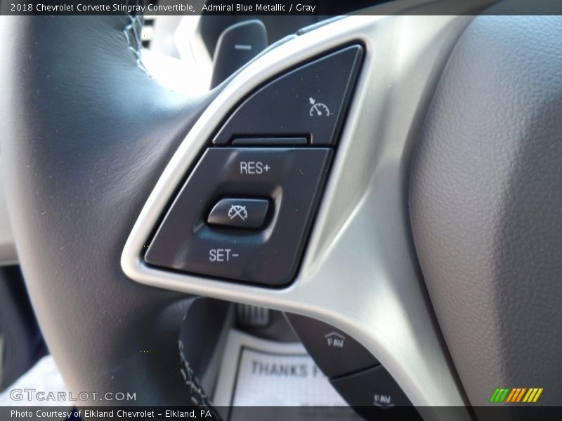 Admiral Blue Metallic / Gray 2018 Chevrolet Corvette Stingray Convertible