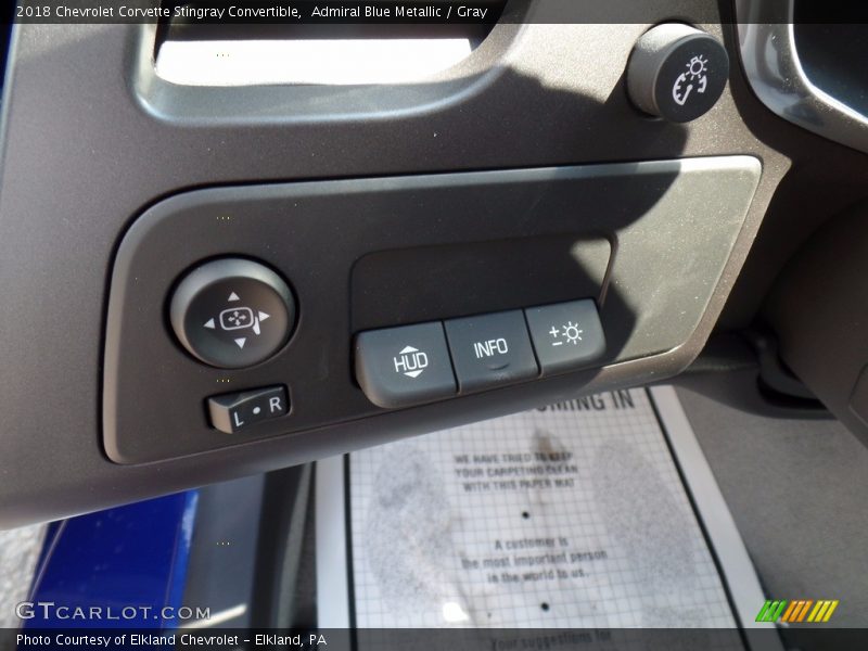 Admiral Blue Metallic / Gray 2018 Chevrolet Corvette Stingray Convertible