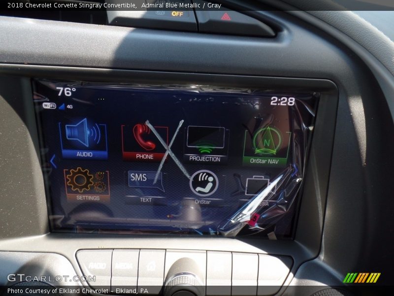 Admiral Blue Metallic / Gray 2018 Chevrolet Corvette Stingray Convertible