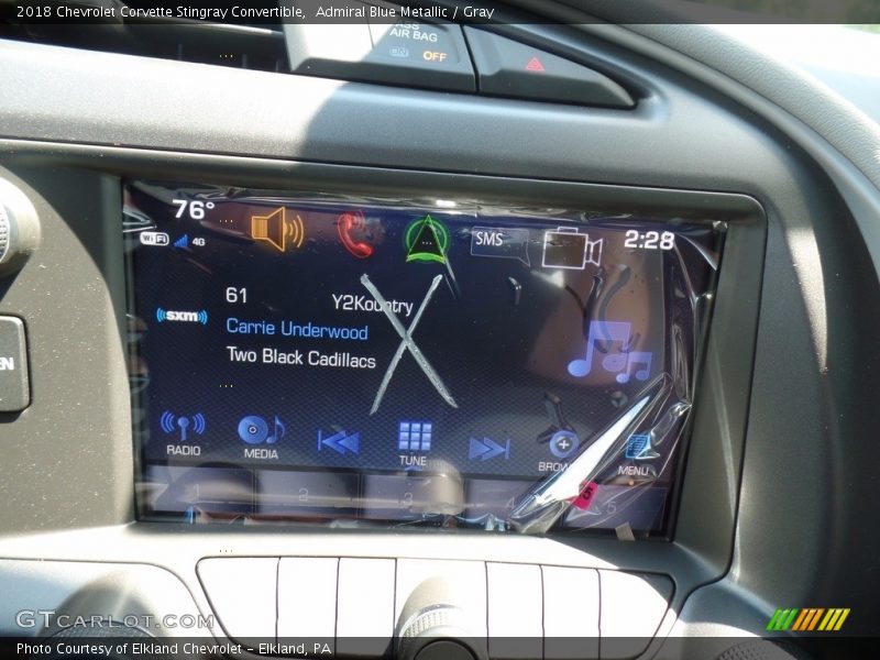 Admiral Blue Metallic / Gray 2018 Chevrolet Corvette Stingray Convertible