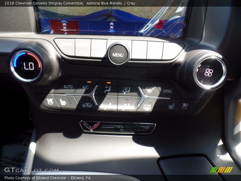 Admiral Blue Metallic / Gray 2018 Chevrolet Corvette Stingray Convertible