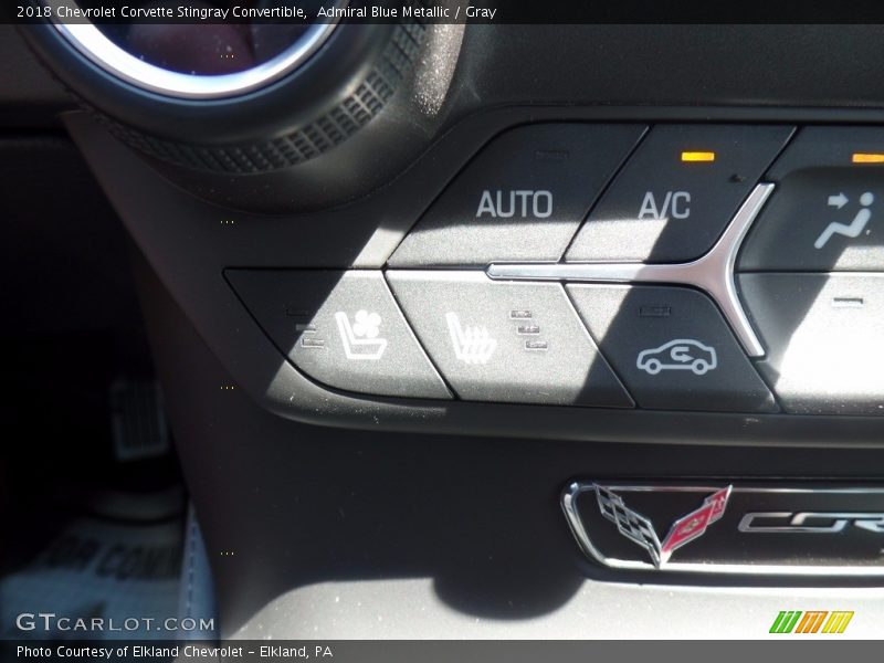 Admiral Blue Metallic / Gray 2018 Chevrolet Corvette Stingray Convertible