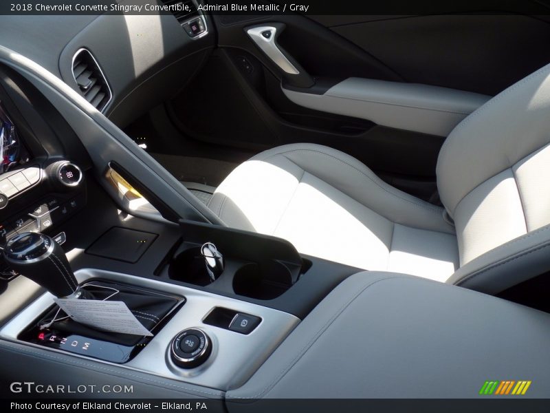 Admiral Blue Metallic / Gray 2018 Chevrolet Corvette Stingray Convertible