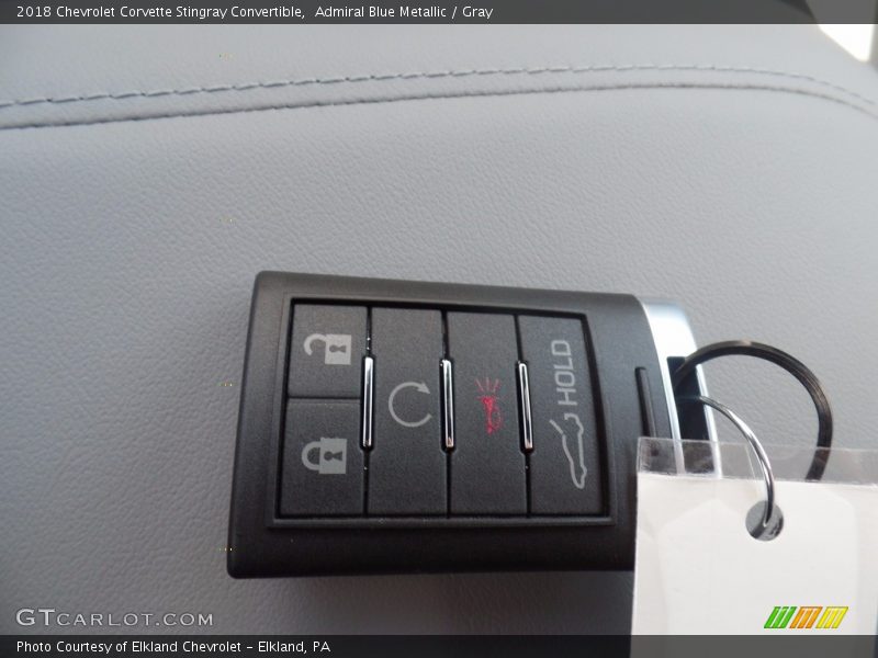 Admiral Blue Metallic / Gray 2018 Chevrolet Corvette Stingray Convertible