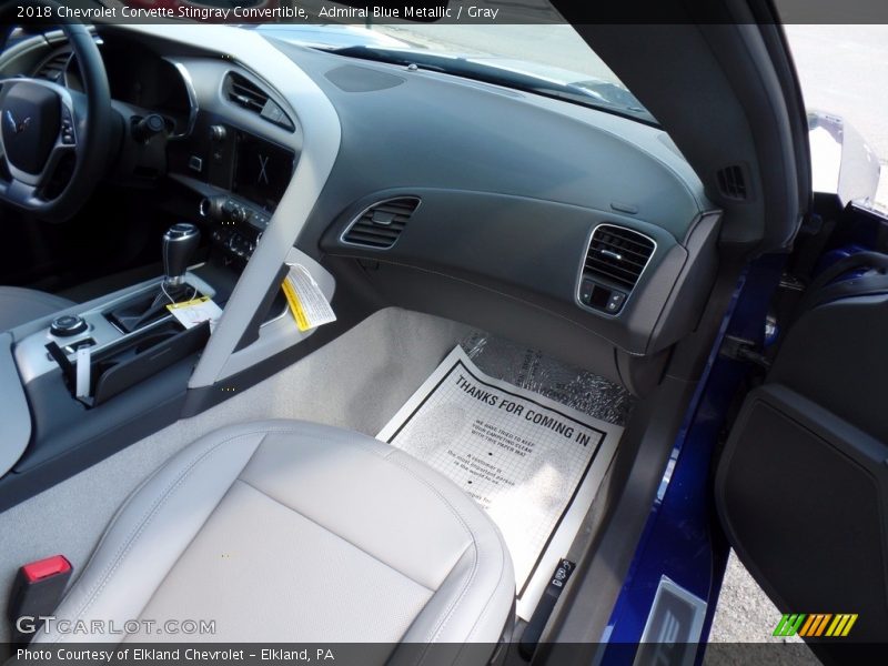 Admiral Blue Metallic / Gray 2018 Chevrolet Corvette Stingray Convertible