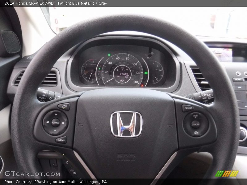 Twilight Blue Metallic / Gray 2014 Honda CR-V EX AWD