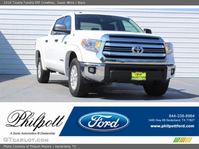 Super White / Black 2016 Toyota Tundra SR5 CrewMax