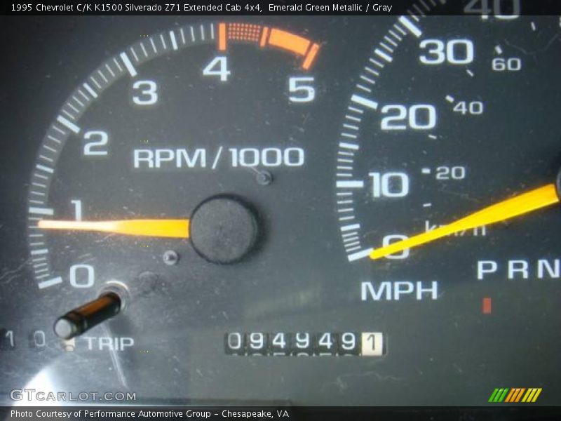Emerald Green Metallic / Gray 1995 Chevrolet C/K K1500 Silverado Z71 Extended Cab 4x4
