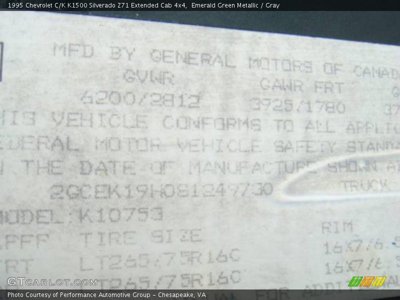 Emerald Green Metallic / Gray 1995 Chevrolet C/K K1500 Silverado Z71 Extended Cab 4x4