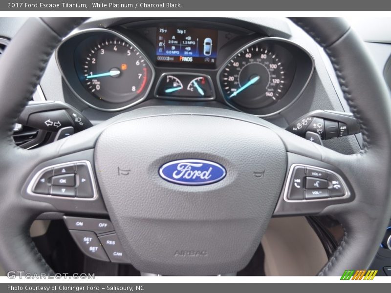 White Platinum / Charcoal Black 2017 Ford Escape Titanium