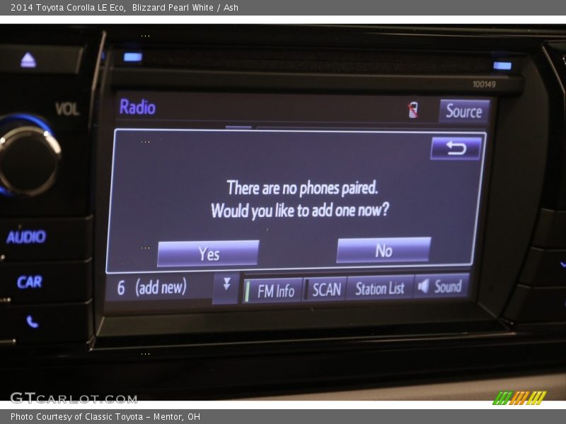 Blizzard Pearl White / Ash 2014 Toyota Corolla LE Eco