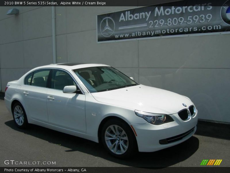 Alpine White / Cream Beige 2010 BMW 5 Series 535i Sedan