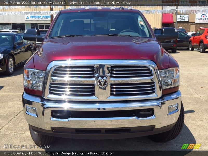 Delmonico Red Pearl / Black/Diesel Gray 2017 Ram 3500 Big Horn Crew Cab 4x4