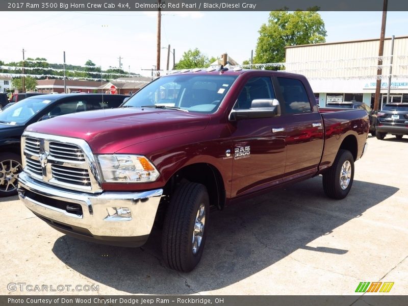 Delmonico Red Pearl / Black/Diesel Gray 2017 Ram 3500 Big Horn Crew Cab 4x4