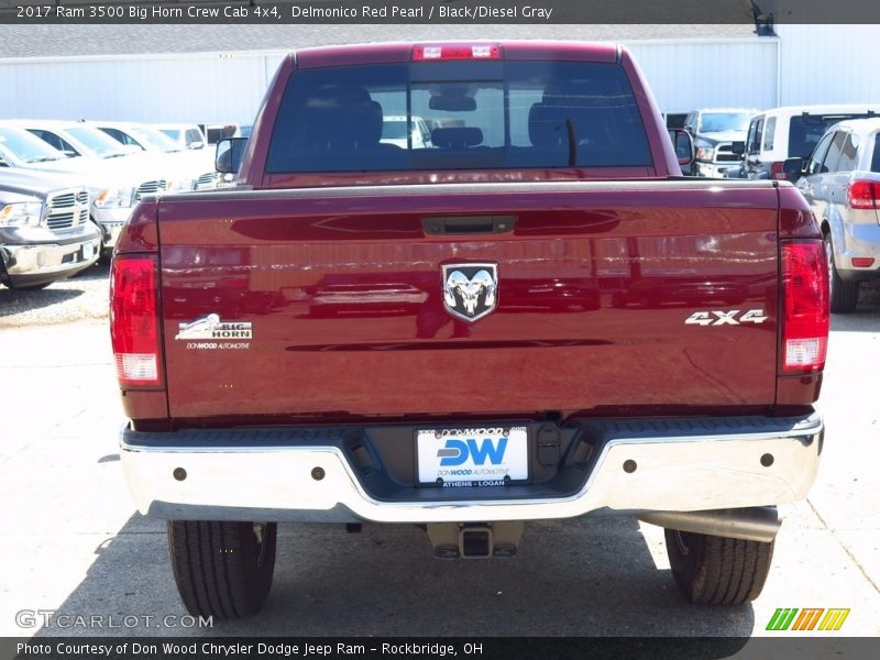 Delmonico Red Pearl / Black/Diesel Gray 2017 Ram 3500 Big Horn Crew Cab 4x4