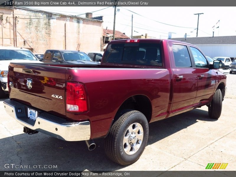 Delmonico Red Pearl / Black/Diesel Gray 2017 Ram 3500 Big Horn Crew Cab 4x4