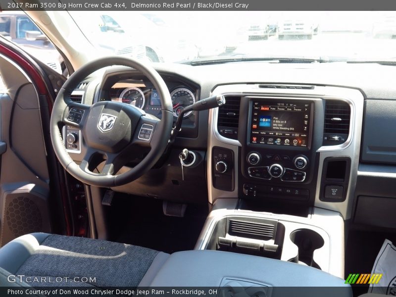 Delmonico Red Pearl / Black/Diesel Gray 2017 Ram 3500 Big Horn Crew Cab 4x4