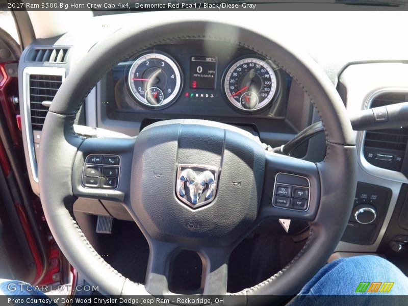 Delmonico Red Pearl / Black/Diesel Gray 2017 Ram 3500 Big Horn Crew Cab 4x4