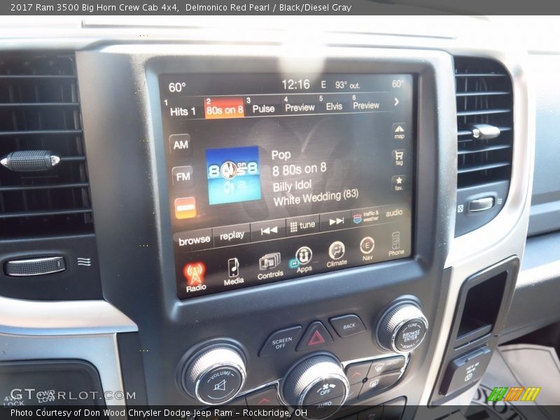 Delmonico Red Pearl / Black/Diesel Gray 2017 Ram 3500 Big Horn Crew Cab 4x4