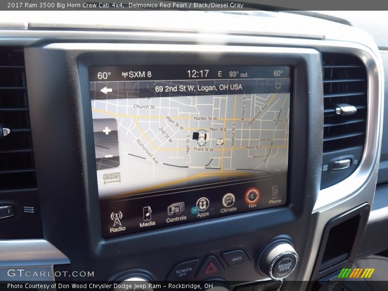 Delmonico Red Pearl / Black/Diesel Gray 2017 Ram 3500 Big Horn Crew Cab 4x4