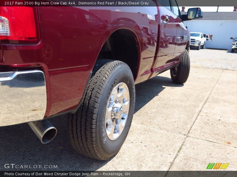 Delmonico Red Pearl / Black/Diesel Gray 2017 Ram 3500 Big Horn Crew Cab 4x4