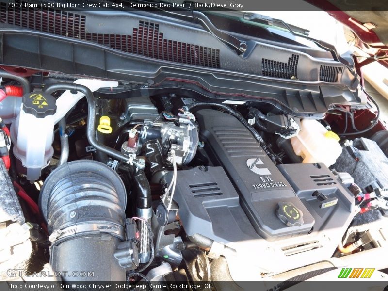 Delmonico Red Pearl / Black/Diesel Gray 2017 Ram 3500 Big Horn Crew Cab 4x4