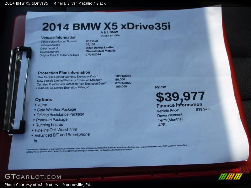Mineral Silver Metallic / Black 2014 BMW X5 xDrive35i