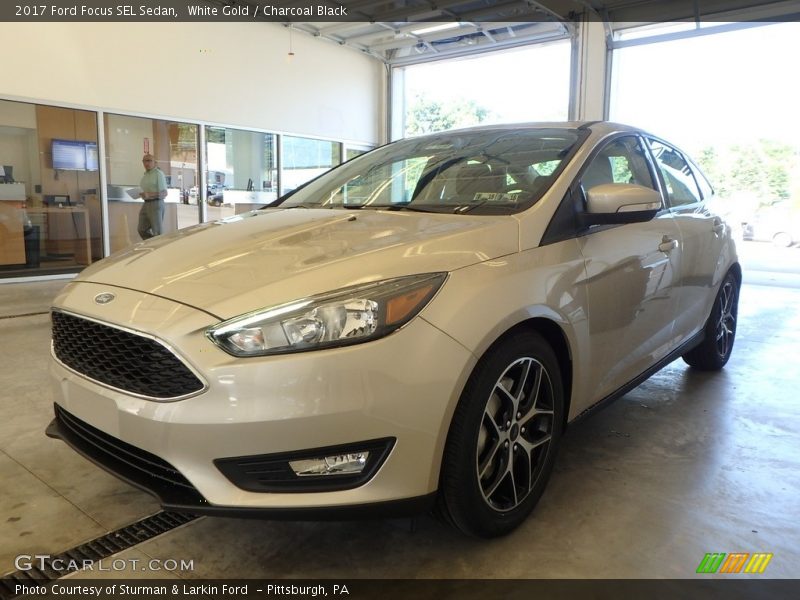 White Gold / Charcoal Black 2017 Ford Focus SEL Sedan