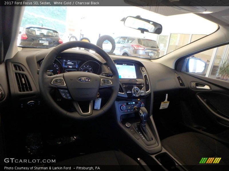 White Gold / Charcoal Black 2017 Ford Focus SEL Sedan
