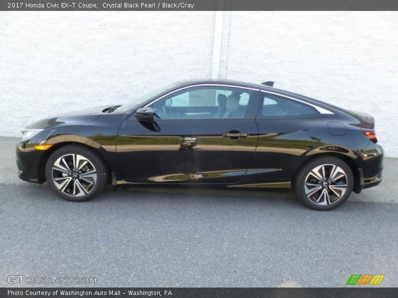 Crystal Black Pearl / Black/Gray 2017 Honda Civic EX-T Coupe