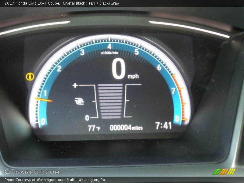 Crystal Black Pearl / Black/Gray 2017 Honda Civic EX-T Coupe