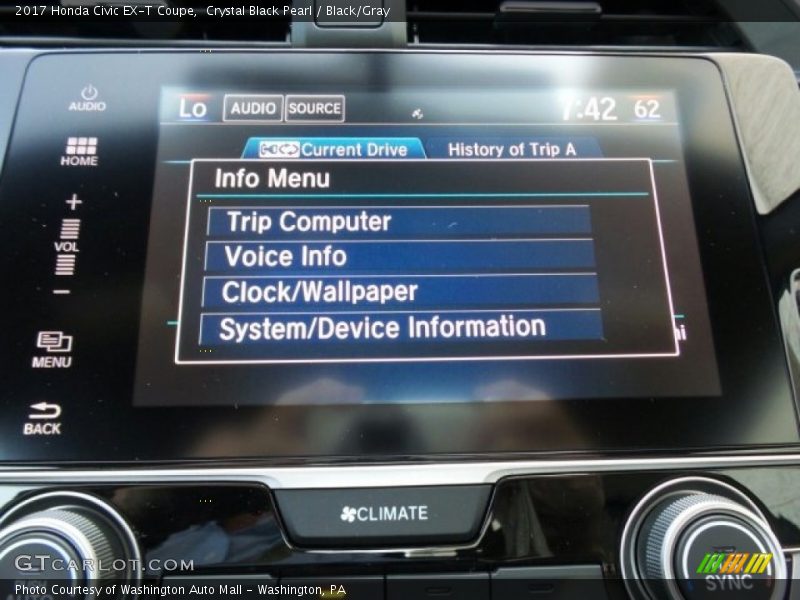 Controls of 2017 Civic EX-T Coupe