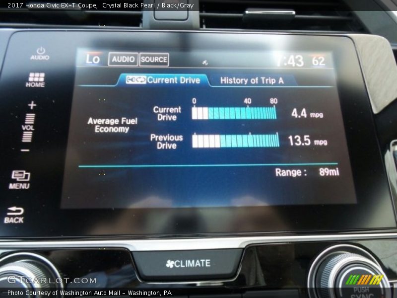 Controls of 2017 Civic EX-T Coupe