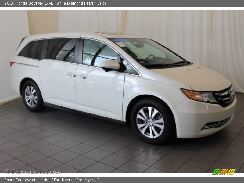 White Diamond Pearl / Beige 2016 Honda Odyssey EX-L