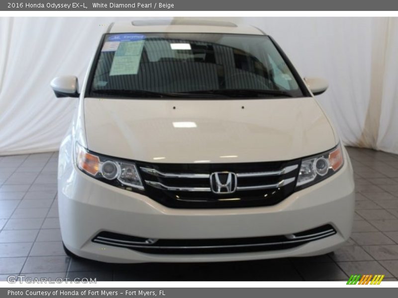 White Diamond Pearl / Beige 2016 Honda Odyssey EX-L