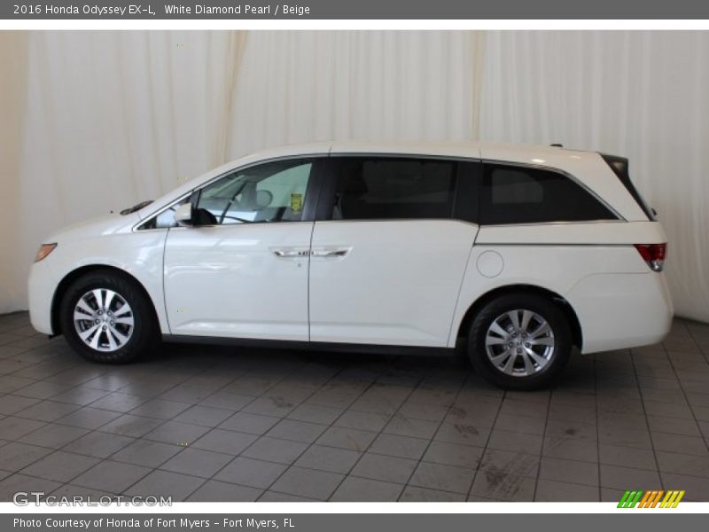 White Diamond Pearl / Beige 2016 Honda Odyssey EX-L