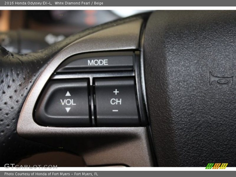 White Diamond Pearl / Beige 2016 Honda Odyssey EX-L