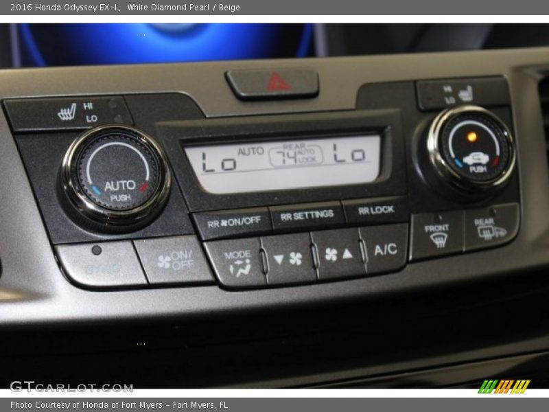 White Diamond Pearl / Beige 2016 Honda Odyssey EX-L
