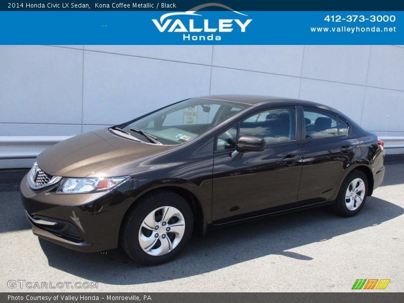 Kona Coffee Metallic / Black 2014 Honda Civic LX Sedan